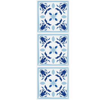 Estore de rolo para cozinha flores de azulejos típicos - TenStickers