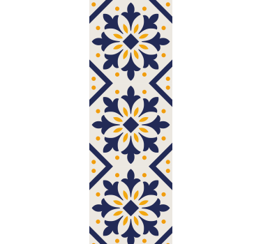 Estore de rolo para cozinha azul com azulejo amarelo vibrante - TenStickers