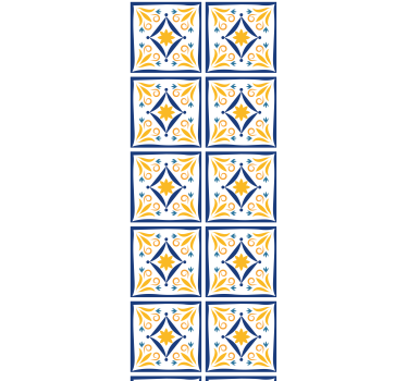 Estore de rolo para cozinha azulejo português azul e amarelo - TenStickers