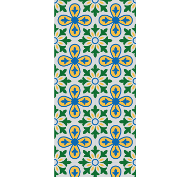 Estore de rolo para cozinha azulejo português amarelo e azul - TenStickers