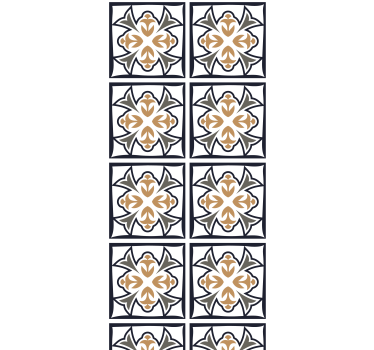 Estore de rolo para cozinha azulejo português bege e preto - TenStickers