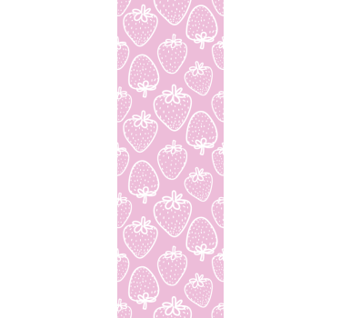 Estore de rolo para cozinha padrão de embalagem de morango rosa - TenStickers