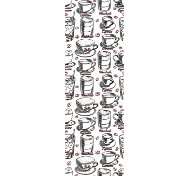Estore de rolo para cozinha padrão de café - TenStickers