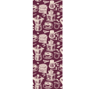 Estore de rolo para cozinha com estampa de café - TenStickers