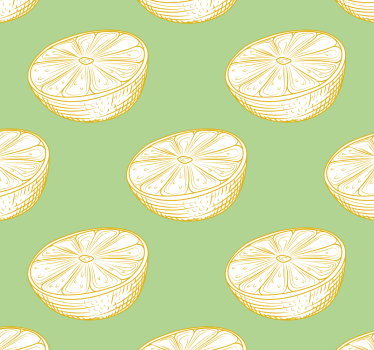 Estore de rolo para cozinha limão cítrico desenhado à mão - TenStickers