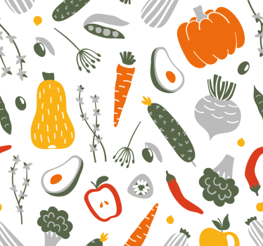 Estore de rolo para cozinha coleção de frutas e verduras - TenStickers