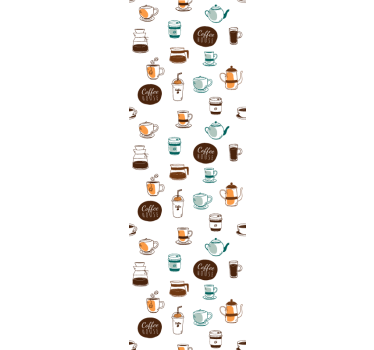 Estore de rolo para cozinha com estampa de café - TenStickers