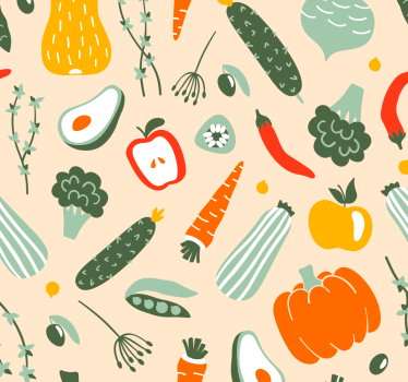 Estore de rolo para cozinha com alimentos coloridos - TenStickers
