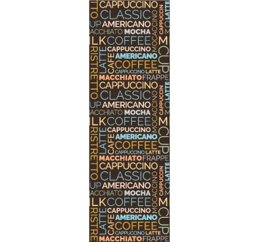 Estore de rolo para cozinha padrão de texto café - TenStickers