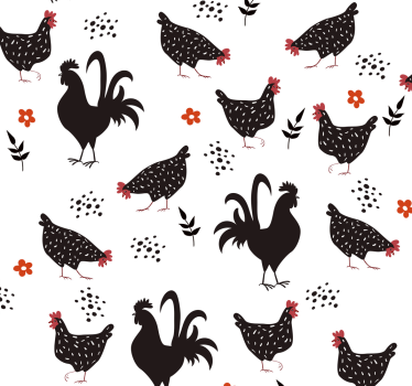 Estore de rolo para cozinha galo preto e branco - TenStickers