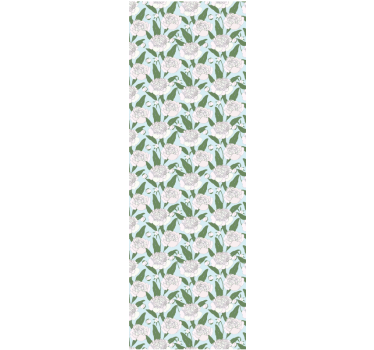 Estore de rolo sala de jantar padrão flores brancas - TenStickers