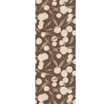 Estore de rolo sala de jantar padrão tulipas bege elegantes - TenStickers