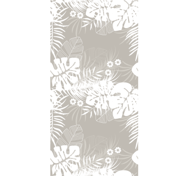 Estore de rolo sala de jantar folhas tropicais cinzas - TenStickers