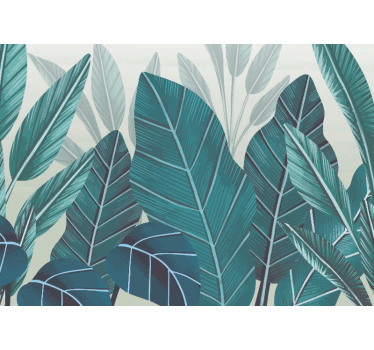 Estore de rolo para cozinha folhas tropicais em aquarela 3d - TenStickers