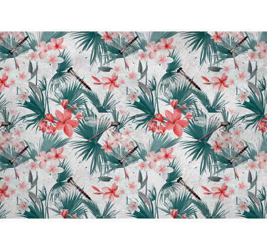 Estore de rolo para cozinha plantas e flores tropicais - TenStickers