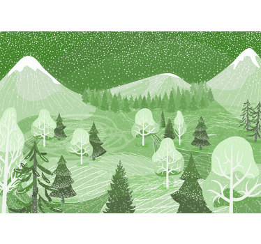 Estore de rolo para cozinha floresta vintage verde - TenStickers