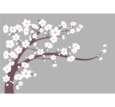 Estore de rolo para cozinha flores brancas fundo cinza - TenStickers
