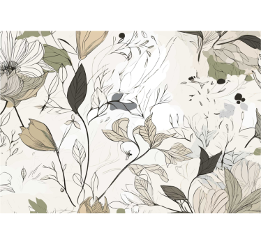 Estore de rolo para cozinha flores desenhadas - TenStickers