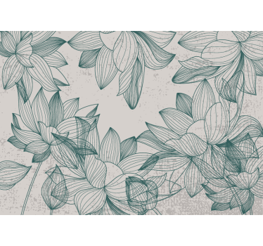 Estore de rolo para cozinha silhuetas de flores - TenStickers
