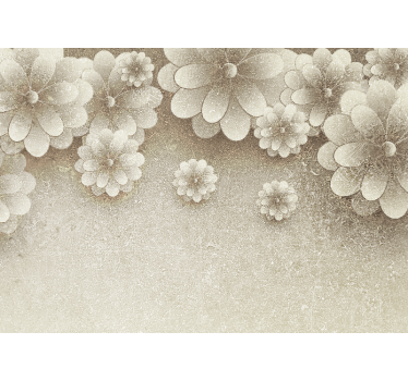 Estore de rolo para cozinha efeito flores 3d cinza - TenStickers