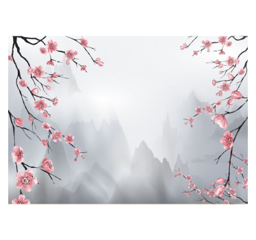 Estore de rolo para cozinha ramos de cerejeira japoneses - TenStickers