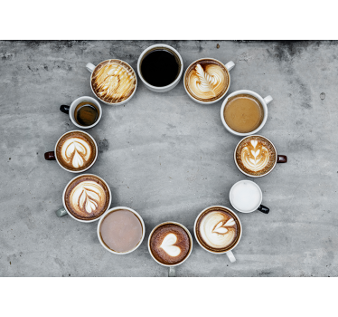 Estore de rolo para cozinha canecas de café diferentes - TenStickers