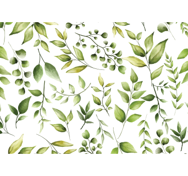 Estore de rolo para cozinha folhas de eucalipto aquareladas - TenStickers