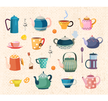 Estore de rolo para cozinha chá vintage - TenStickers