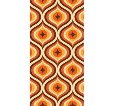 Estore de rolo vintage padrão laranja dos anos 70 - TenStickers