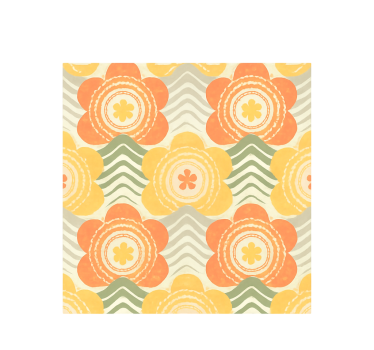 Estore de rolo vintage padrão retrô florido dos anos 70 - TenStickers