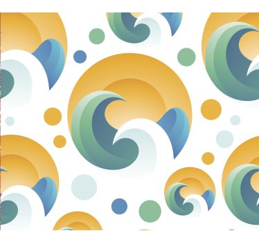 Estore de rolo vintage padrão de sol dos anos 70 - TenStickers
