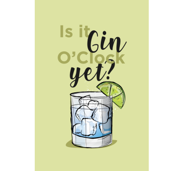 Estore de rolo com frases gin horas ainda bebida - TenStickers