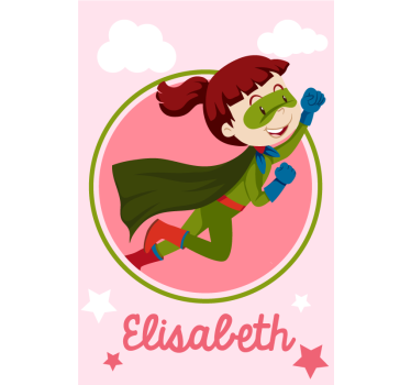Supermulher verde com o nome da cortina de rolo de super-herói - TenStickers