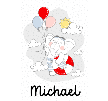 Elefante bebê estor personalizado - TenStickers