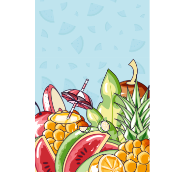 Frutas paradisíacas frutas e vegetais cortina - TenStickers