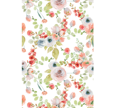 Estore clássico de ramos florais - TenStickers