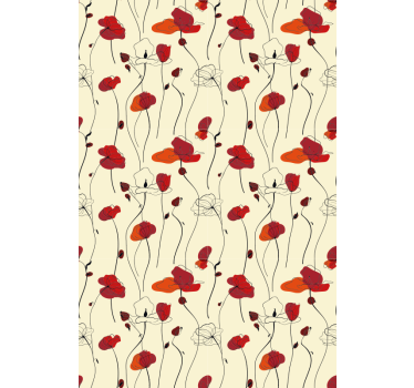 Estore clássico papoulas - TenStickers