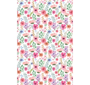 Cortina de cozinha com flores multicoloridas - TenStickers