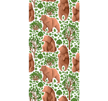 Estores de rolo de animais padrão de floresta de urso - TenStickers