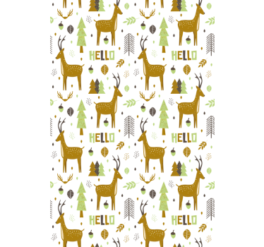 Estore de rolo animais variados saudação da floresta nórdica - TenStickers