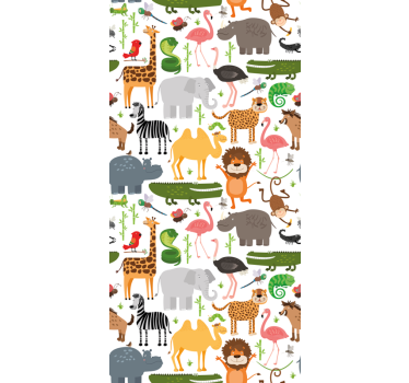 Estores de rolo de animais amigos animais de safári - TenStickers