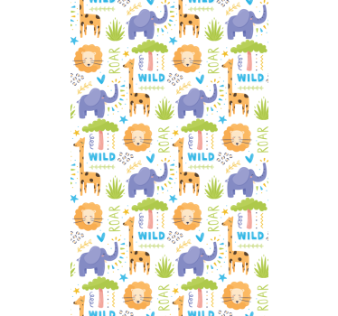 Estores de rolo de animais padrões de animais de safári - TenStickers