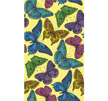 Estore de rolo borboleta fundo amarelo - TenStickers