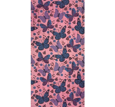 Estore de rolo borboleta fundo rosa - TenStickers
