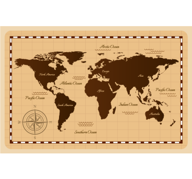 Atlas vintage mapa-múndi estor - TenStickers