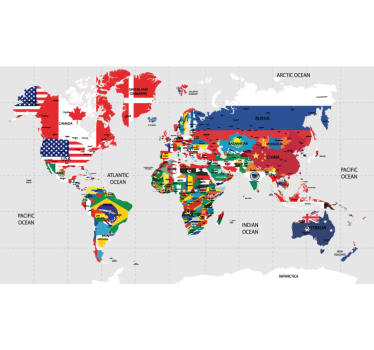 Mapa do mundo político estor - TenStickers