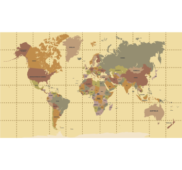 Estores para mapa-múndi vintage bege - TenStickers