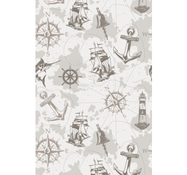 Estore de rolo vintage motivos de exploração náutica - TenStickers
