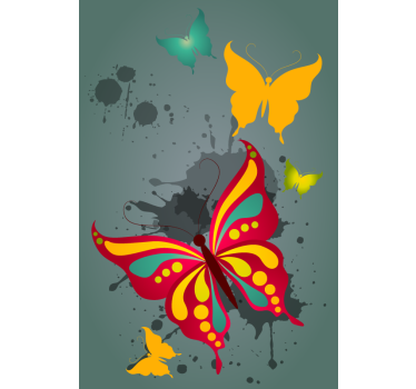 Estore de rolo borboleta respingo vibrante - TenStickers