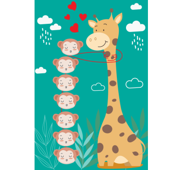 Estore de rolo animais variados amor de macaco girafa - TenStickers
